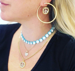 Peace Out Earrings in Metallics