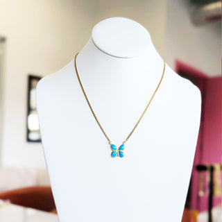 Collier mini papillon en émail