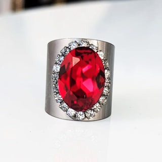 Sydney Ring in Gunmetal Red