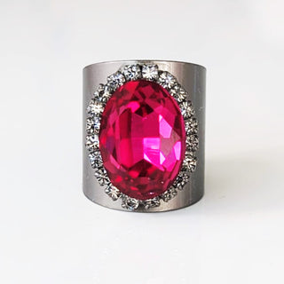 Sydney Ring in Gunmetal Fuchsia