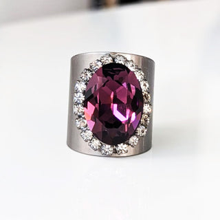 Sydney Ring in Gunmetal Amethyst