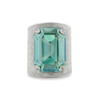 Roddy Ring in Antique Silver / Aqua Champagne