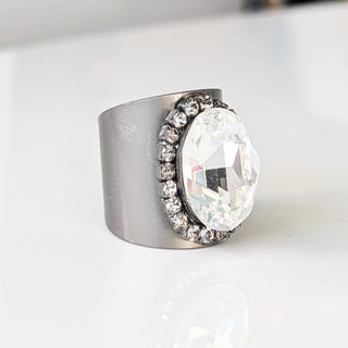 Sydney Ring in Gunmetal Clear