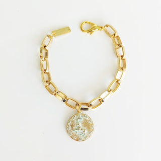 Zodiac Gold / Mint Patina "CAPRICORN" Bracelet