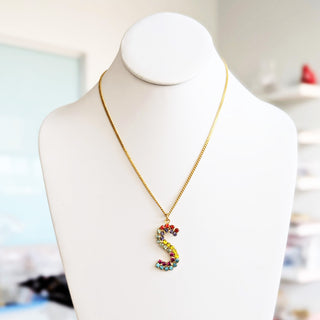 Mini Monogram Necklace in Special Mix / Letter "S"