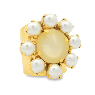Twiggy Plus Ring in Ultra Canary & Pearls