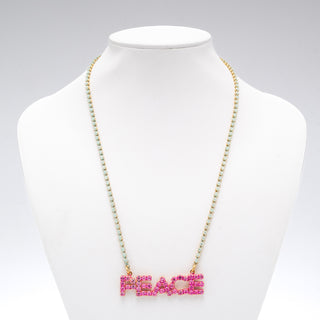 Peace Marquee Necklace in Patina