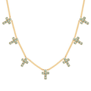 Collier multi-croix en pastèque