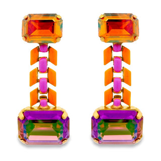 Shelley Earrings in Orange and Pink