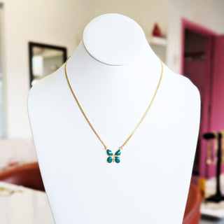 Collier mini papillon en émail