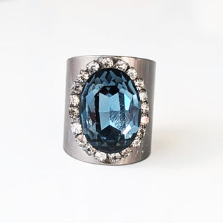 Sydney Ring in Gunmetal Indian Sapphire