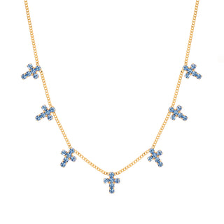 Collier multi-croix en pastèque