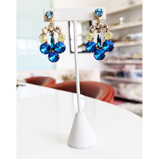 Leony Earrings in Blues