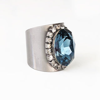 Sydney Ring in Gunmetal Indian Sapphire