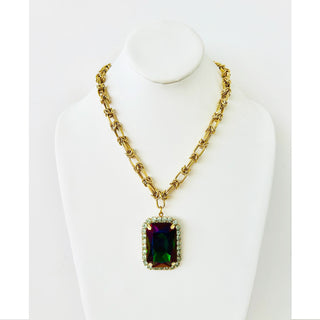 Soleil Necklace Magestic Green Brandy and Chrysolite