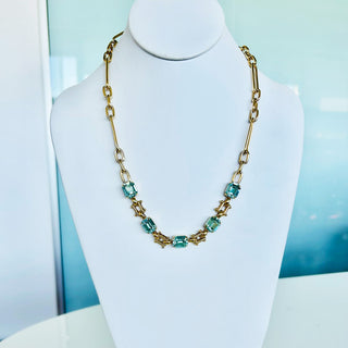 Blaire Necklace in Aqua Champagne