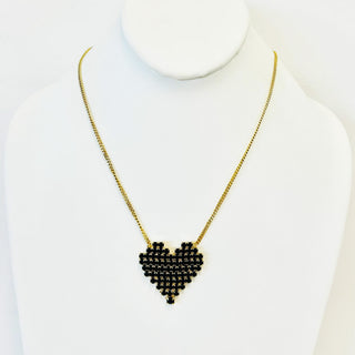 Candy Heart Necklace in Jet