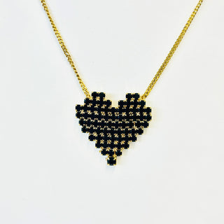 Candy Heart Necklace in Jet