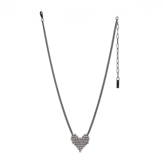 Candy Heart Necklace in Gunmetal / Clear