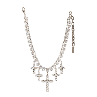 Cassidy Necklace in Antique Silver / Clear