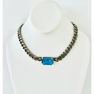 Darcy Necklace in Antique Silver / Teal Ignite