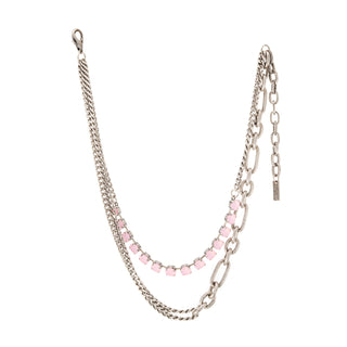 Cricket Necklace in Antique Silver / Petal Pink