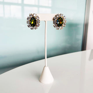 Edith Oval Studs in Antique Gold / Golden Sahara