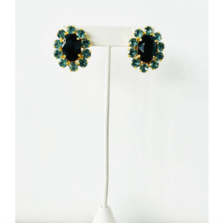 Edith Oval Studs in Jet