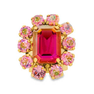 Bague rectangulaire Edith en métallisé