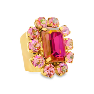 Bague rectangulaire Edith en métallisé
