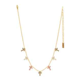Multi Cross Necklace in Candy Glam Blush