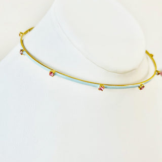 Everly Choker in Light Blue / Light Rose