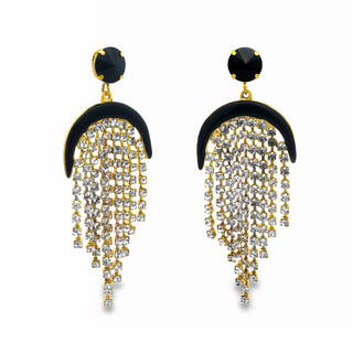 Cybele Earrings in Antique Gold Black