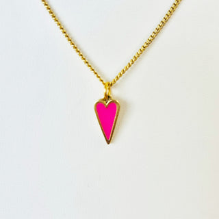 Heart Spear Necklace in Pink