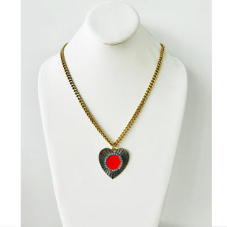 Hearty Necklace in Orange