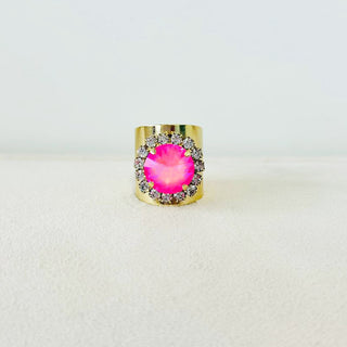Jacci Ring in Antique Gold / Pink