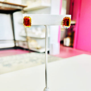 Karine Studs in Scarlet Brandy