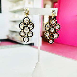 Kori Earrings in Black / Clear