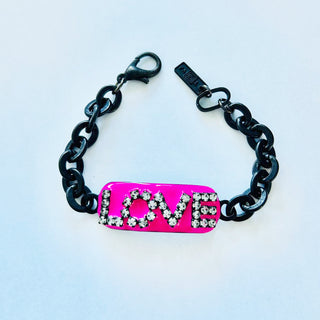 Love ID Bracelet in Smutt / Pink
