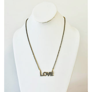Love Marquee Necklace in Clear