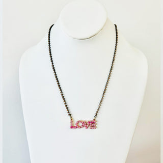 Love Marquee Necklace in Pink