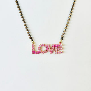 Love Marquee Necklace in Pink