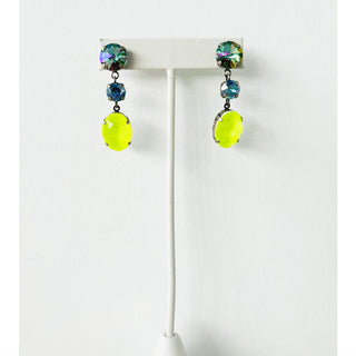 Medora Earrings in Antique Silver / Electric Yellow