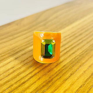 Mini Roddy Ring in Pumpkin / Majestic Green