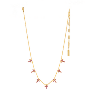 Collier multi-croix en pastèque