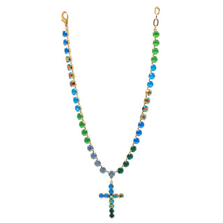 Mini collier Donatella en bleu / vert