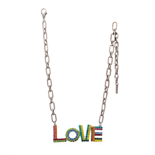 Collier LA LA LOVE en Argent Antique