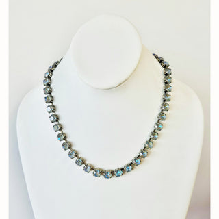 Oakland Necklace in Antique Silver / Serene Gray Delite "One of a Kind"