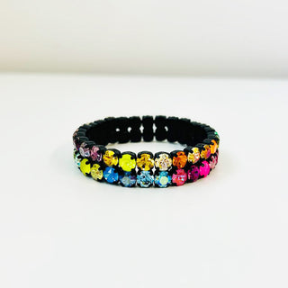 Olivia 2 Strand Stretched Bracelet in Smutt / Multi