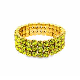 Olivia 3 Strand Mini Stretch Bracelet in Citrus Lime Champagne